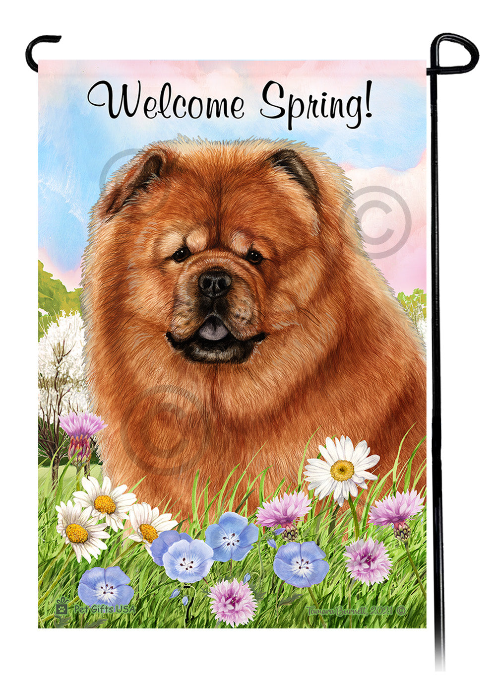 Chow Chow Welcome Spring - Garden Flag