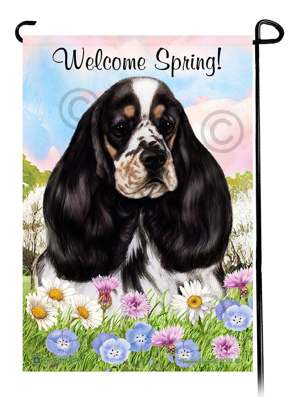 Cocker Spaniel Welcome Spring - Garden Flag