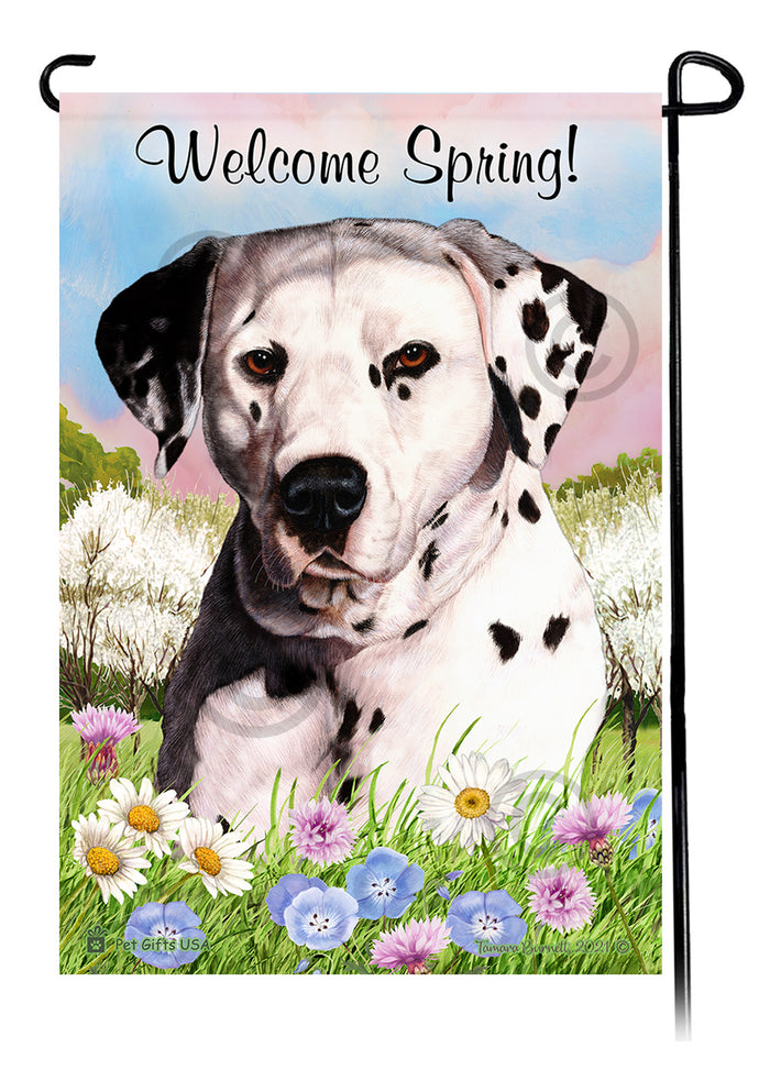 Dalmatian Welcome Spring Garden Flags