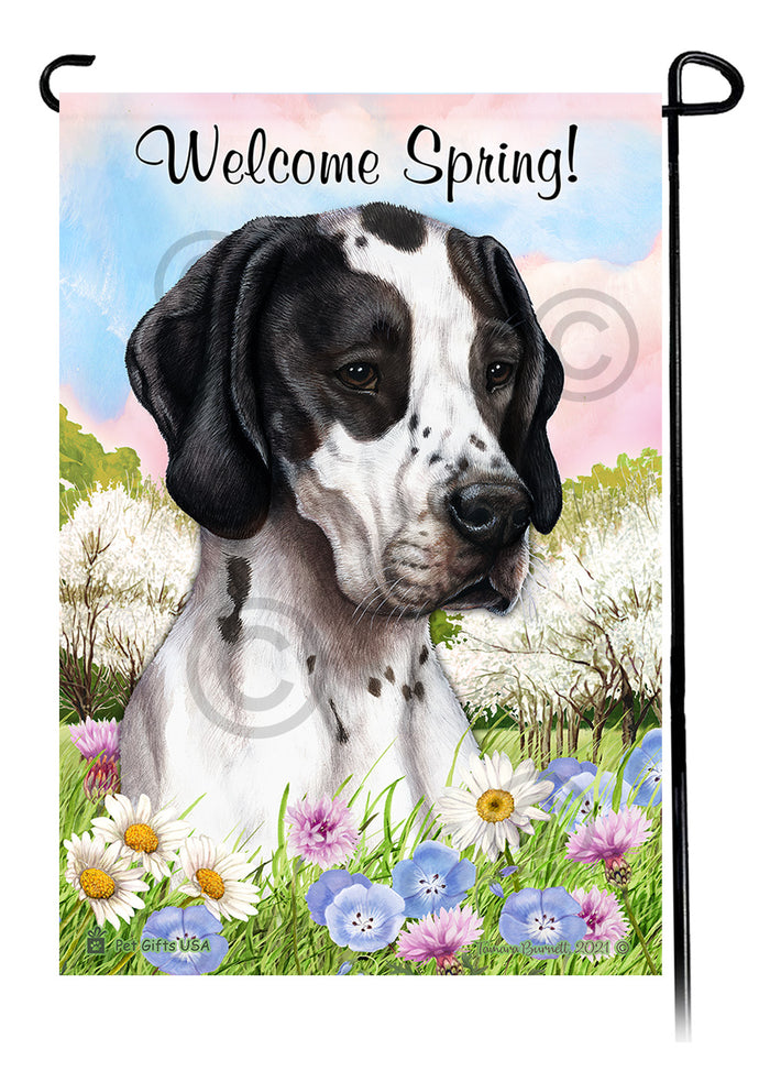 English Pointer Welcome Spring Garden Flags