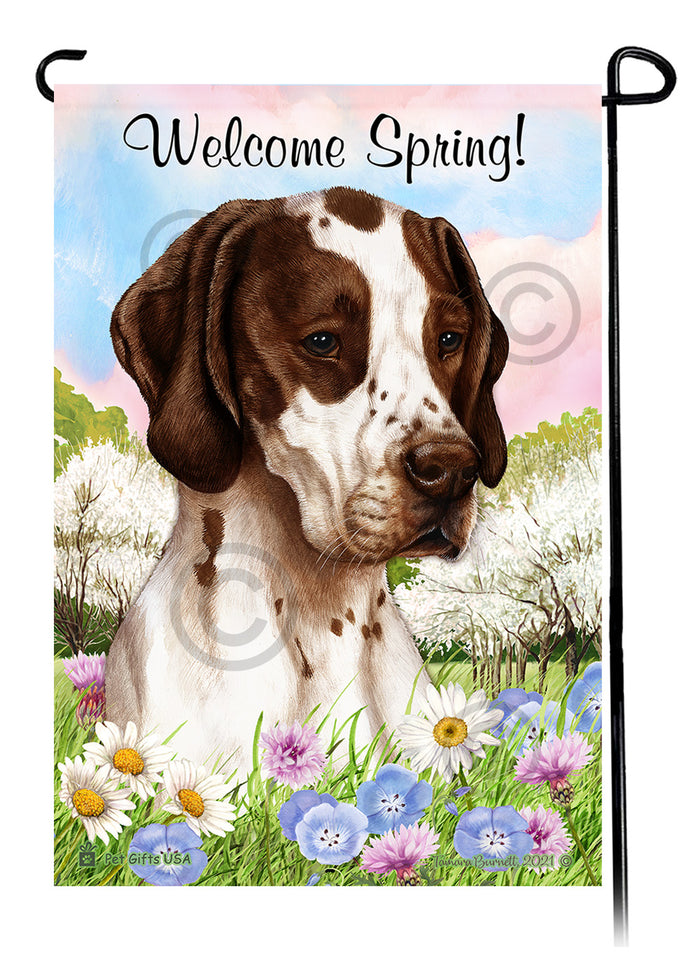 German Shorthaired Pointer Welcome Spring Garden Flags