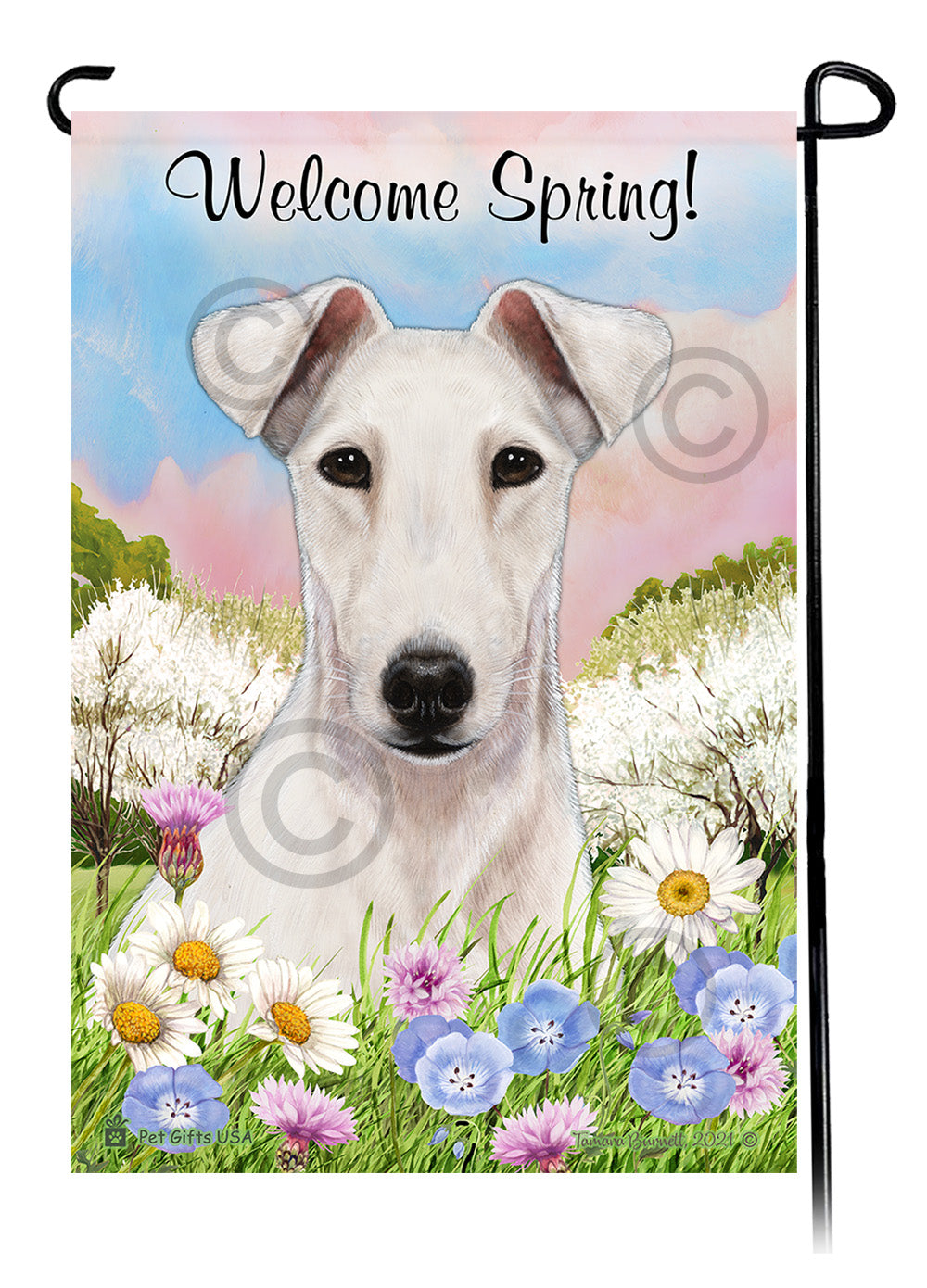 Toy Fox Terrier Welcome Spring - Garden Flag