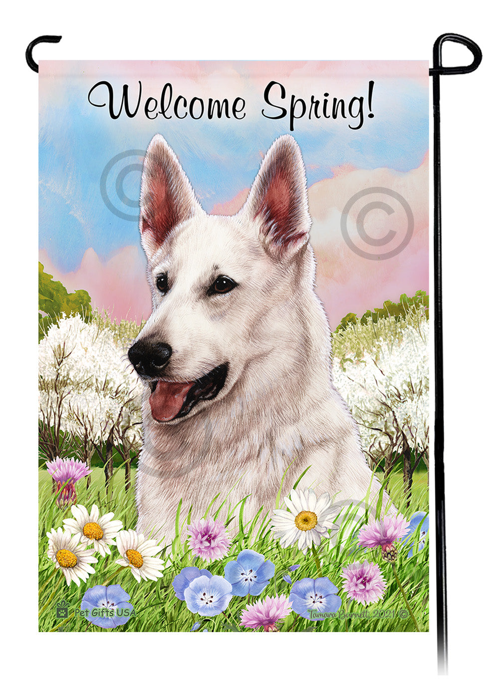 German Shepherd Welcome Spring - Garden Flag