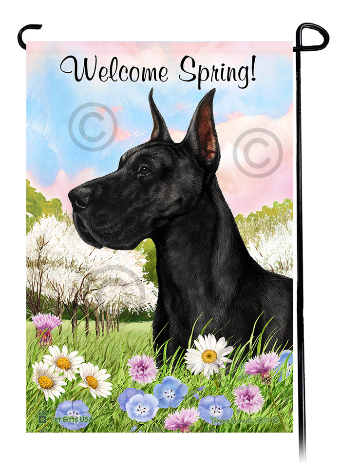 Great Dane Welcome Spring Garden Flags