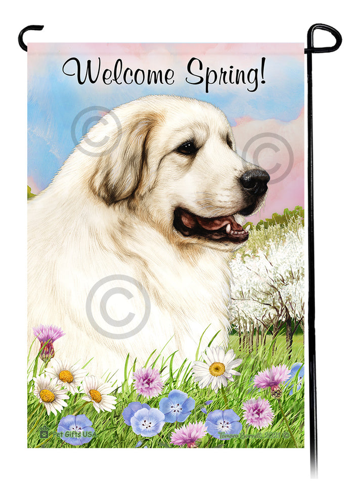 Great Pyrenees Welcome Spring Garden Flags