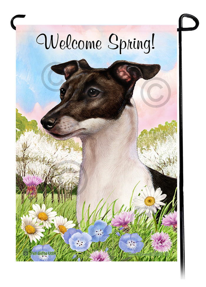 Italian Greyhound Welcome Spring Garden Flags