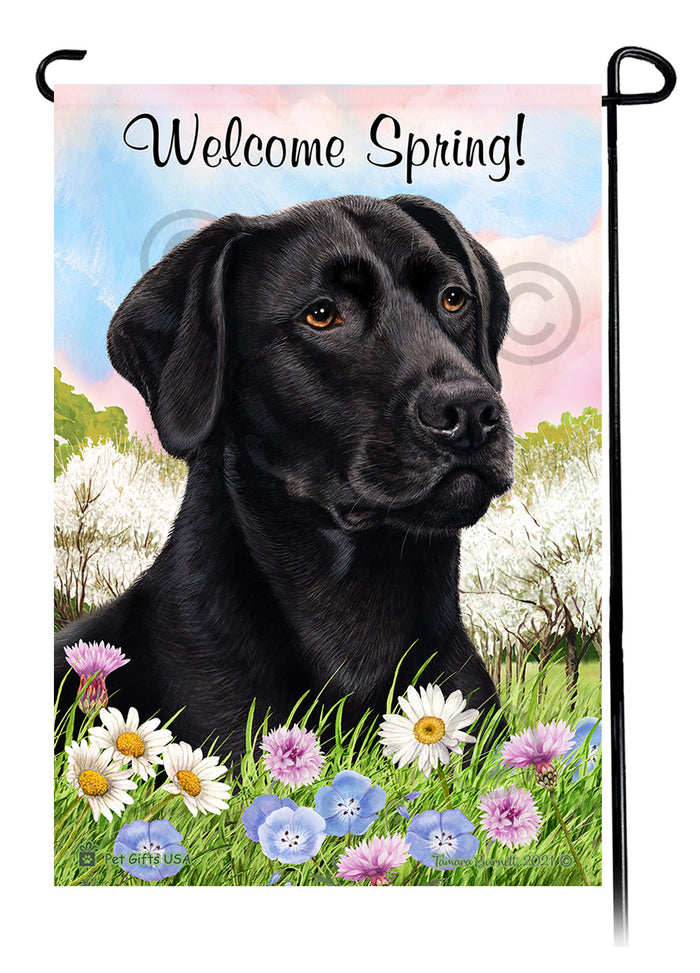 Labrador Retriever Welcome Spring Garden Flags