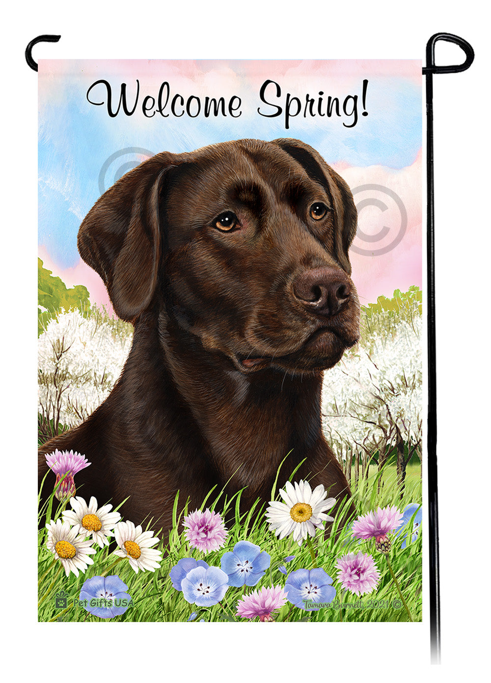 Labrador Retriever Welcome Spring - Garden Flag