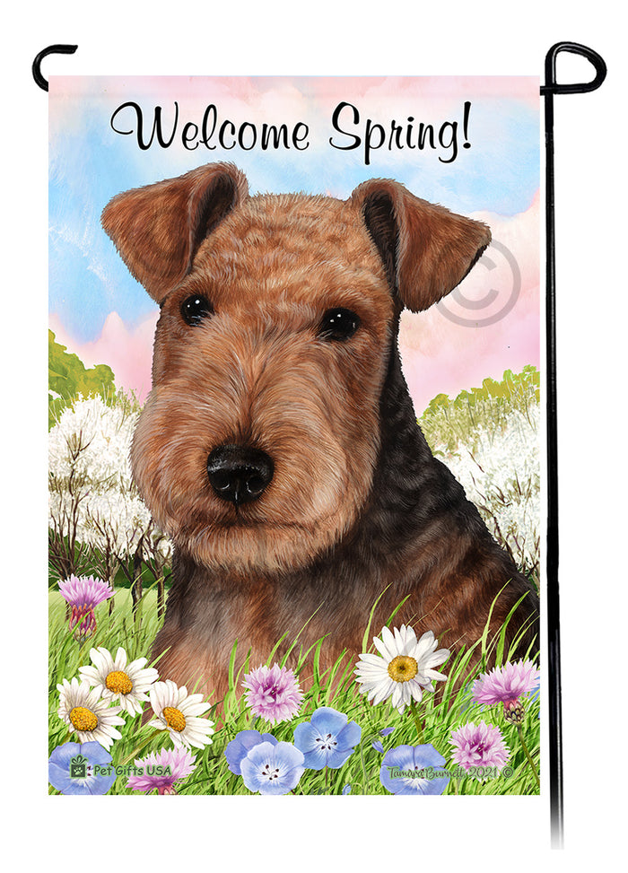 Lakeland Terrier Welcome Spring Garden Flags