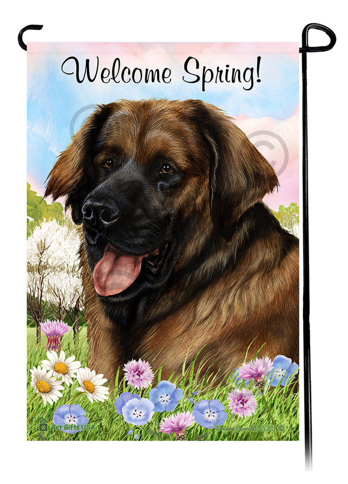 Leonberger Welcome Spring Garden Flags