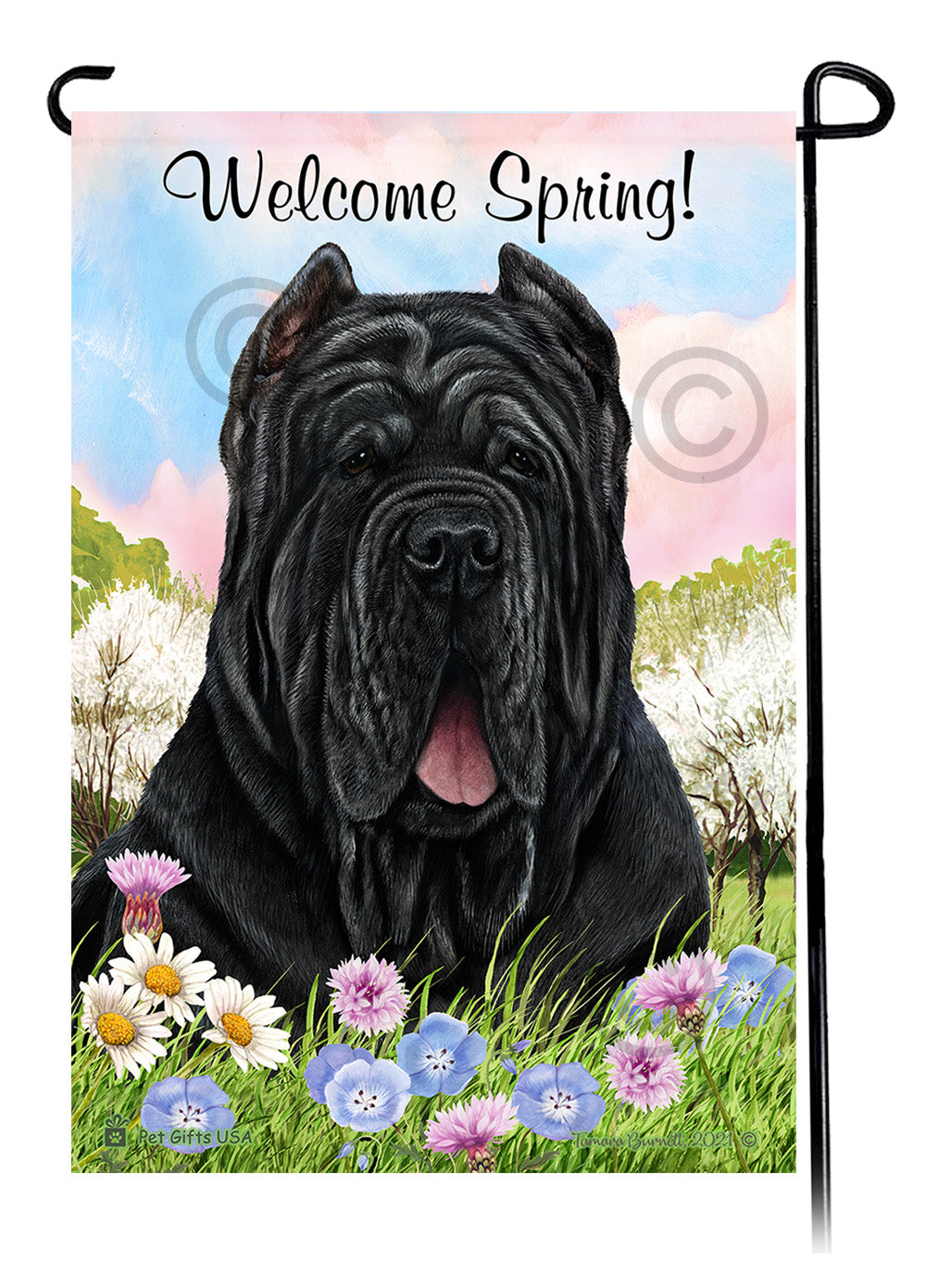 Mastiff Welcome Spring - Garden Flag