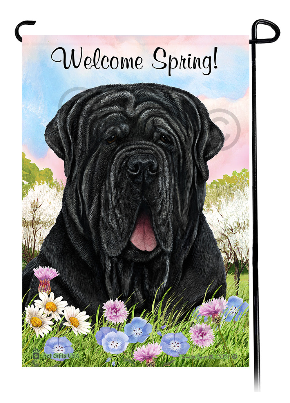 Mastiff Welcome Spring - Garden Flag