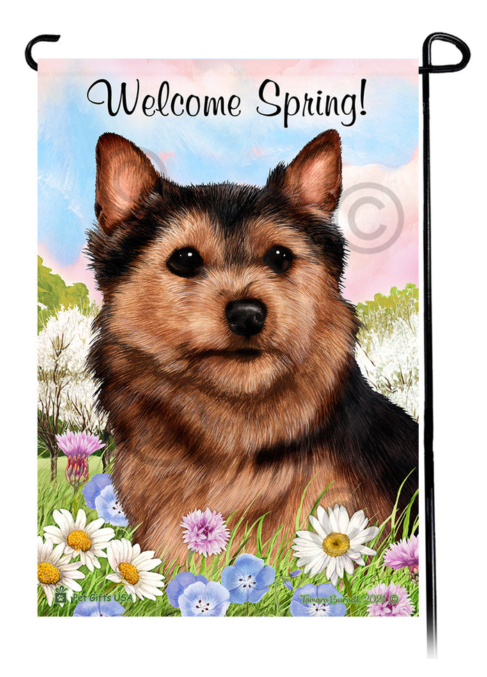 Norwich Terrier Welcome Spring Garden Flags