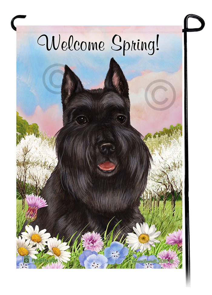 Schnauzer Welcome Spring Garden Flags