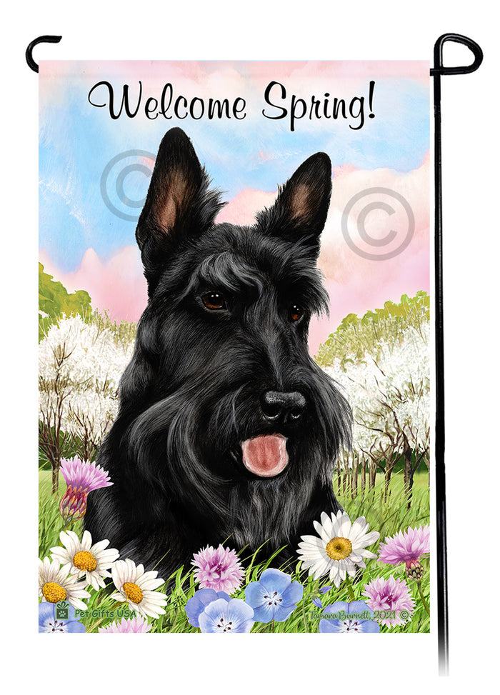 Scottish Terrier Welcome Spring Garden Flags