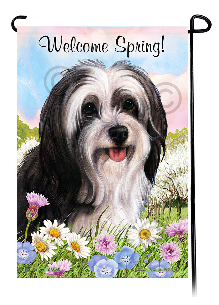 Tibetan Terrier Welcome Spring Garden Flags