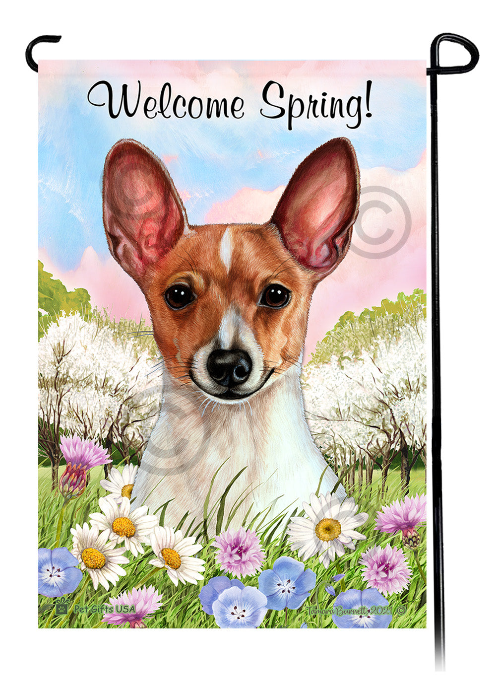 Toy Fox Terrier Welcome Spring - Garden Flag