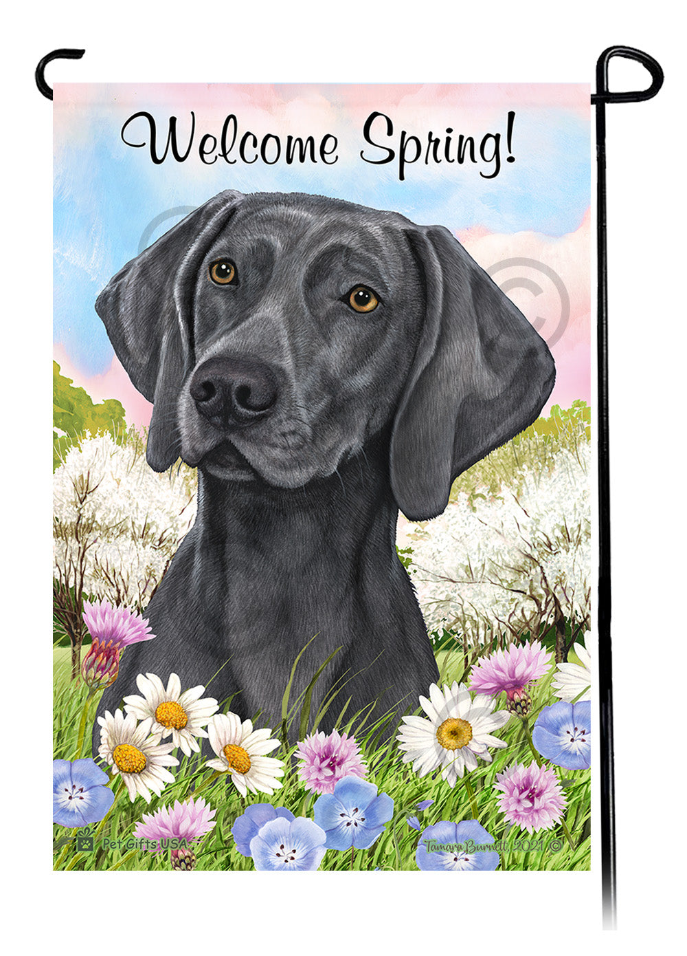 Weimaraner Welcome Spring - Garden Flag