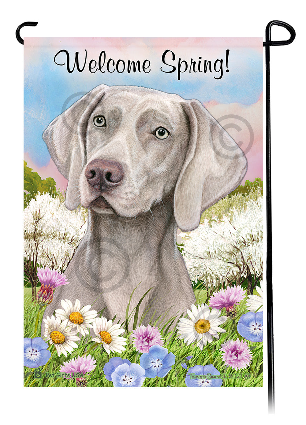 Weimaraner Welcome Spring - Garden Flag