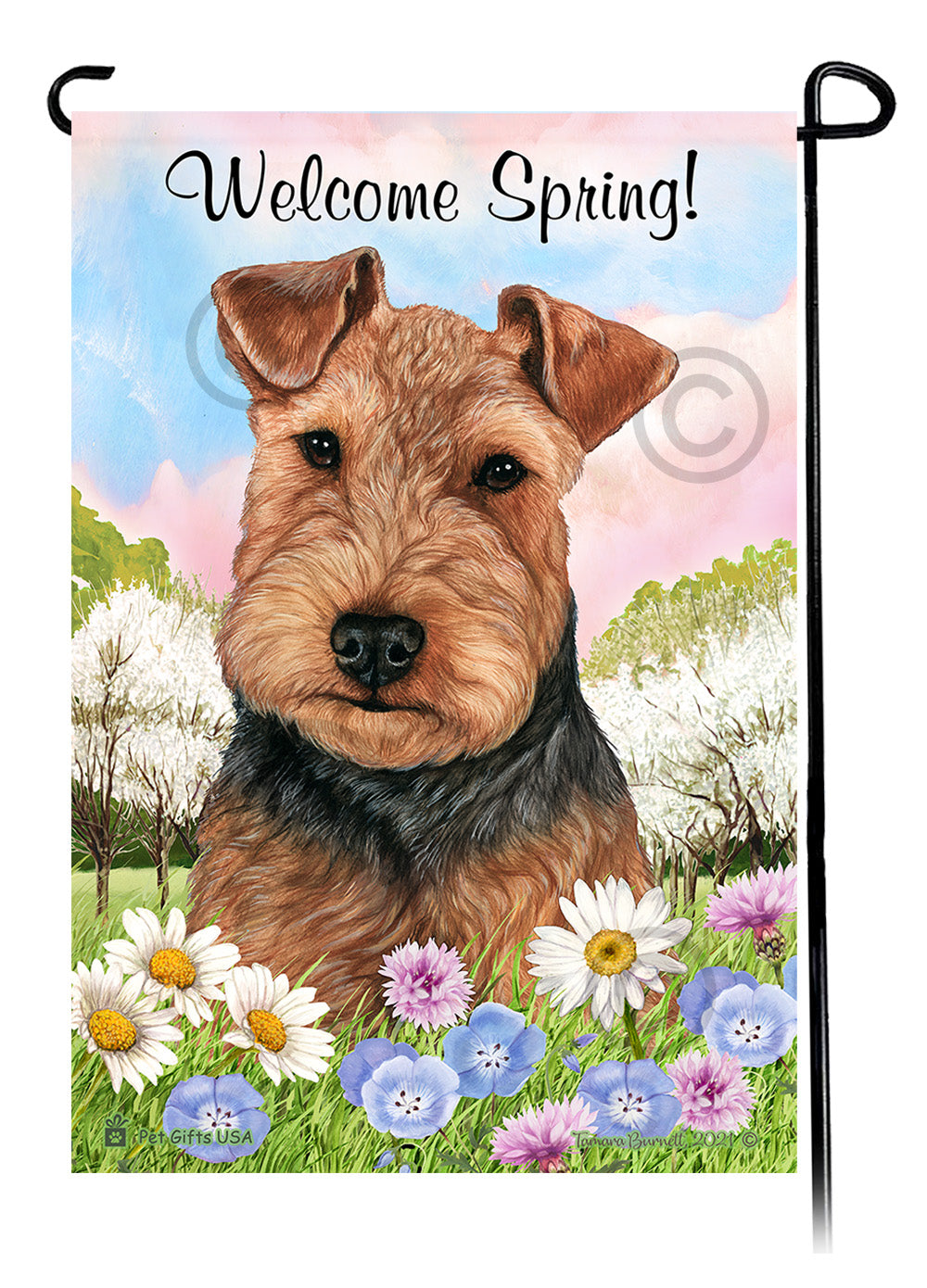 Welsh Terrier Welcome Spring Garden Flags