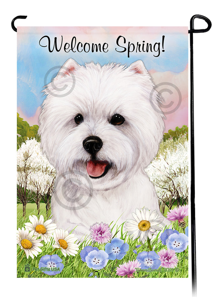 West Highland Terrier Welcome Spring Garden Flags