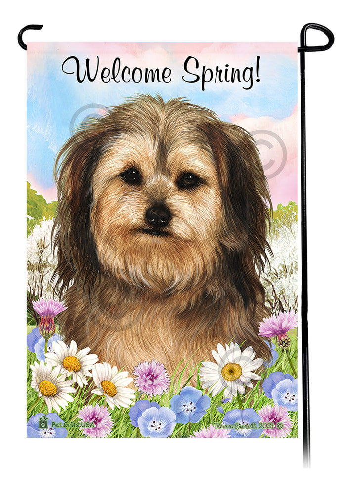 Yorkipoo Welcome Spring Garden Flags