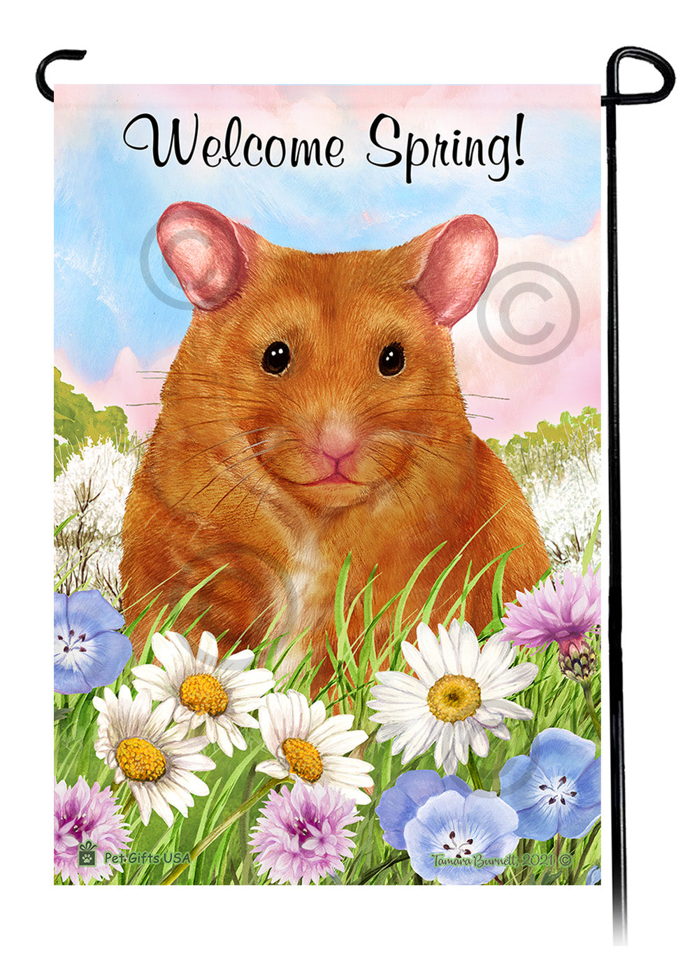 Hamster Welcome Spring - Garden Flag
