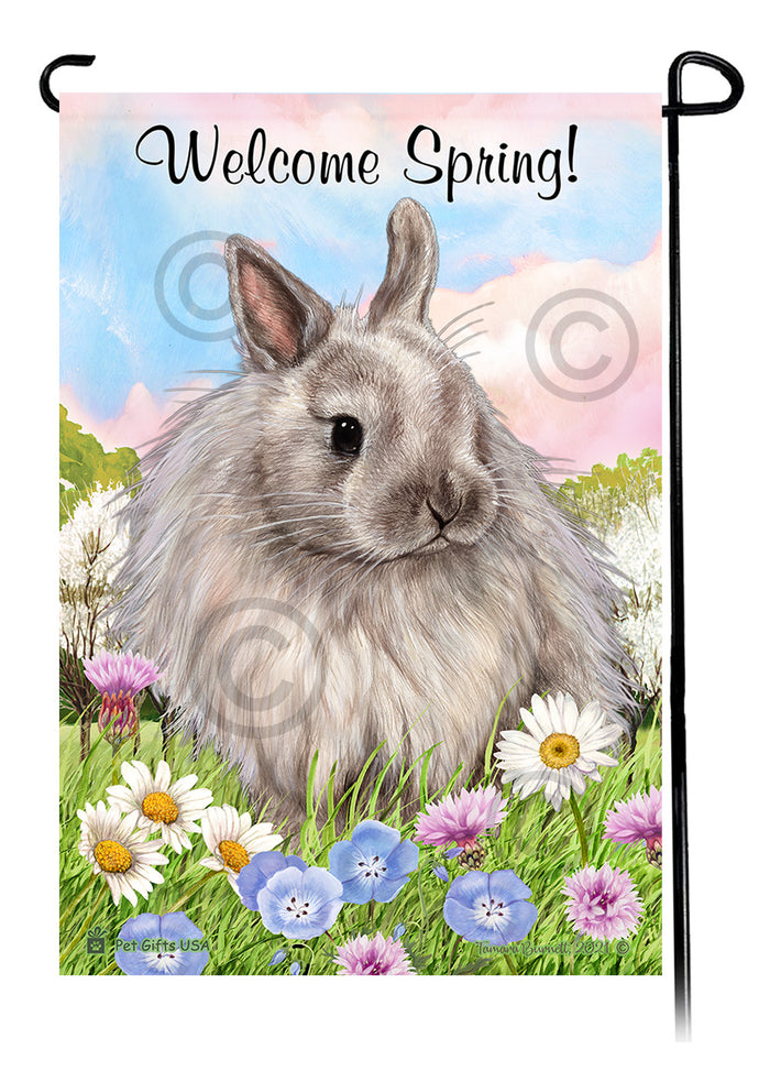 Jersey Wooley Rabbit Welcome Spring Garden Flags