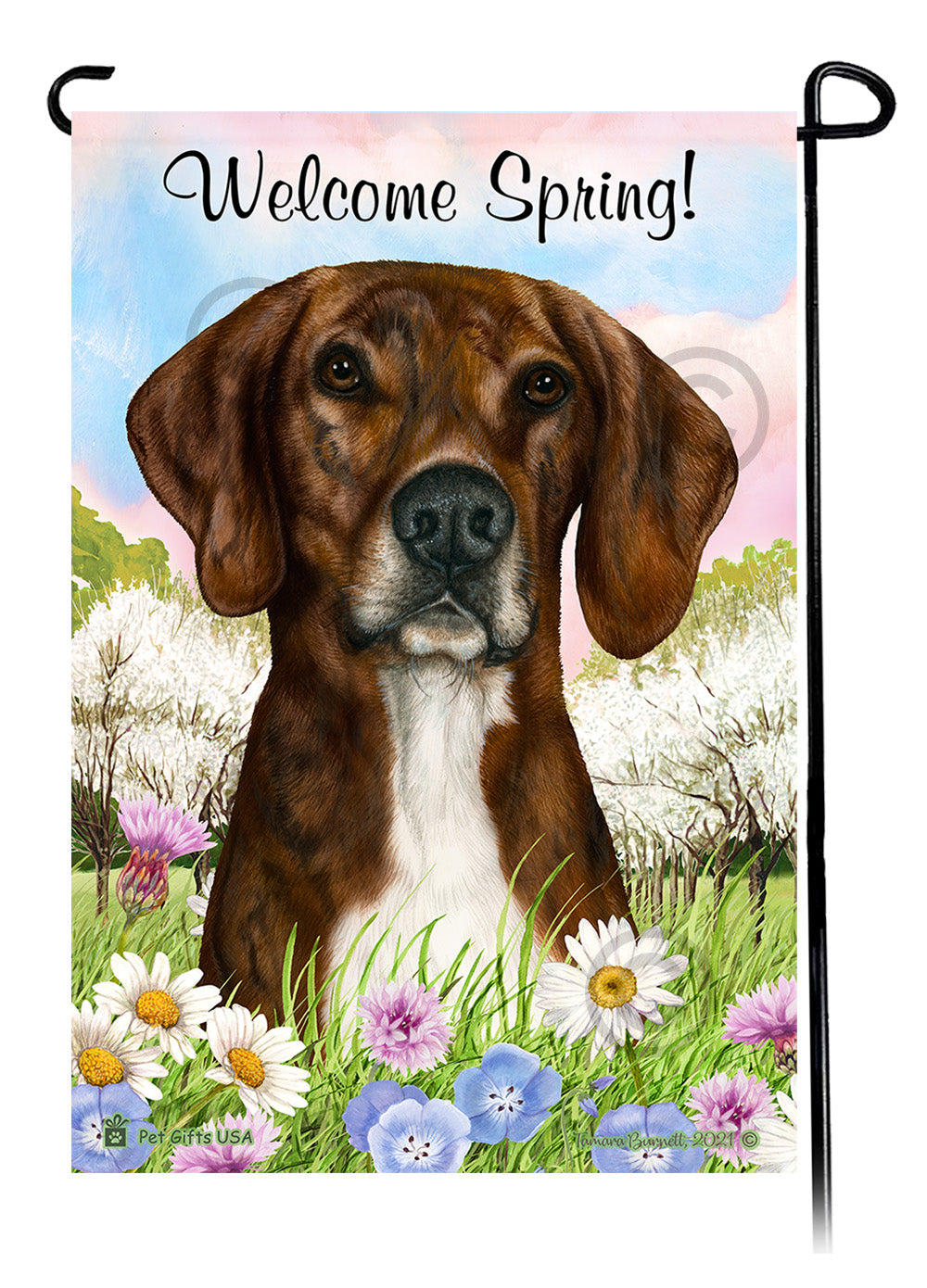 Plott Hound Welcome Spring - Garden Flag