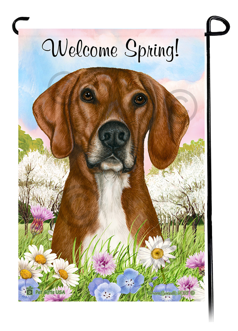 Plott Hound Welcome Spring - Garden Flag