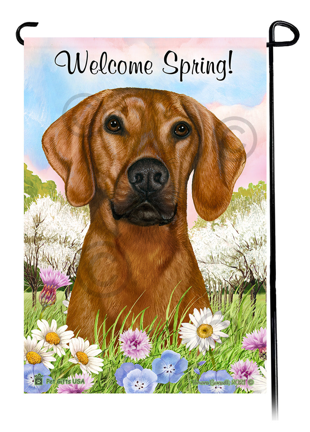 Plott Hound Welcome Spring - Garden Flag