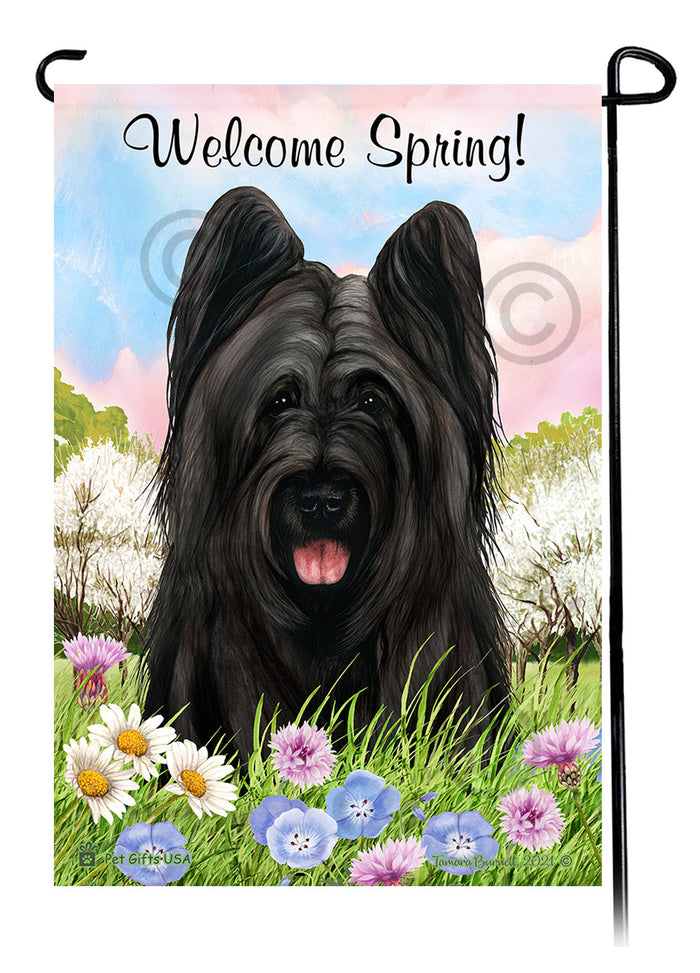 Briard Welcome Spring Garden Flags