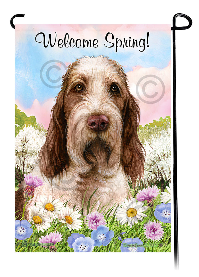 Spinone Italiano Welcome Spring Garden Flags