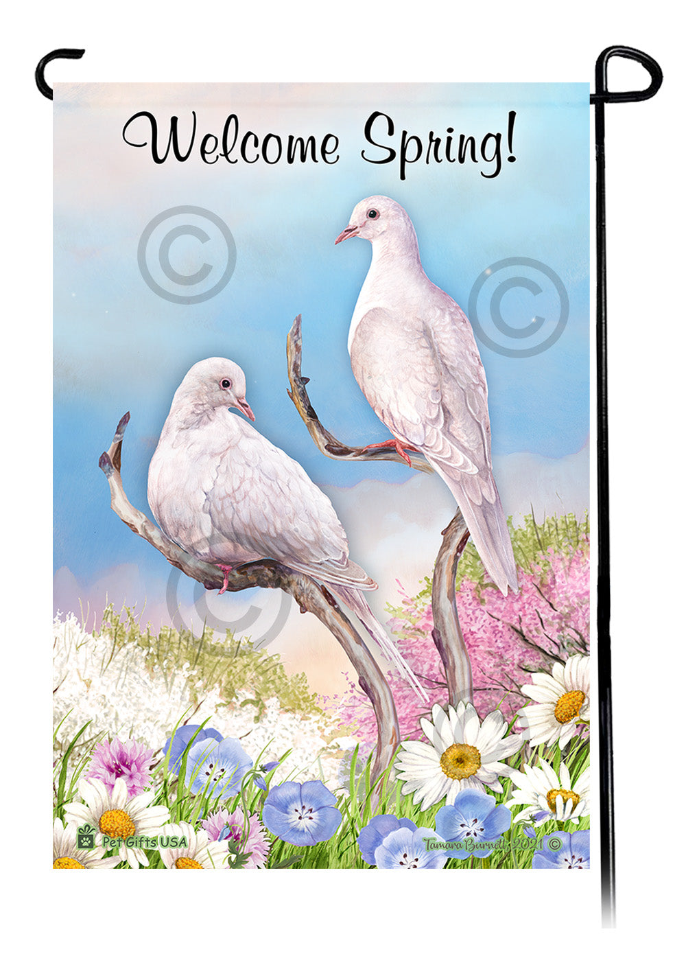 Mourning Doves Welcome Spring - Garden Flag