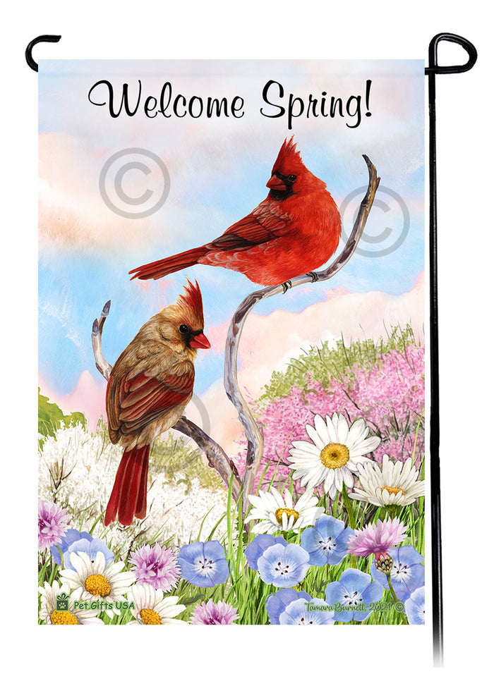 Northern Cardinal Welcome Spring Garden Flags