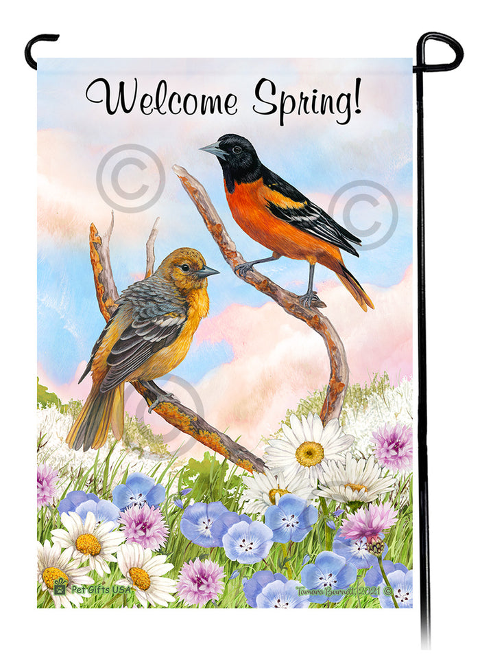 Baltimore Oriole Welcome Spring Garden Flags
