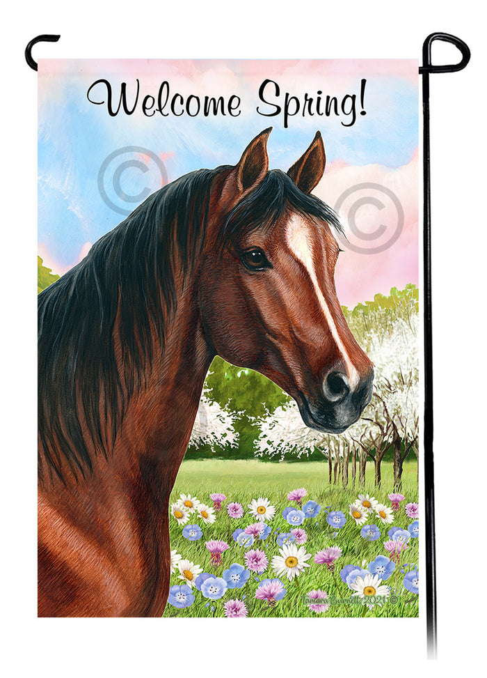 Quarter Horse Welcome Spring Garden Flags