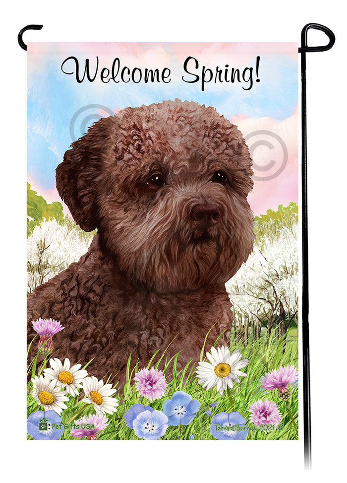 Lagotto Romagnolo Welcome Spring Garden Flags