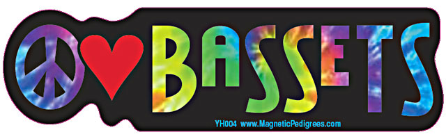 Basset Hound Yippie Hippie Bumper Sticker