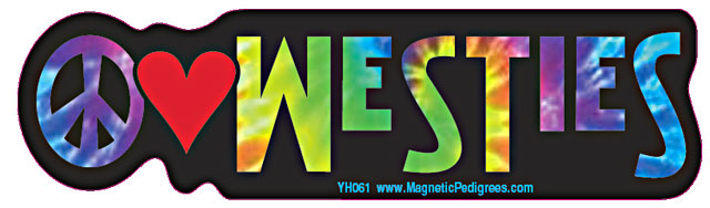 West Highland Terrier Yippie Hippie Bumper Sticker