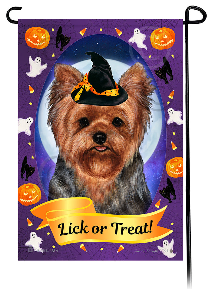 Yorkshire Terrier Halloween Howls Garden Flags