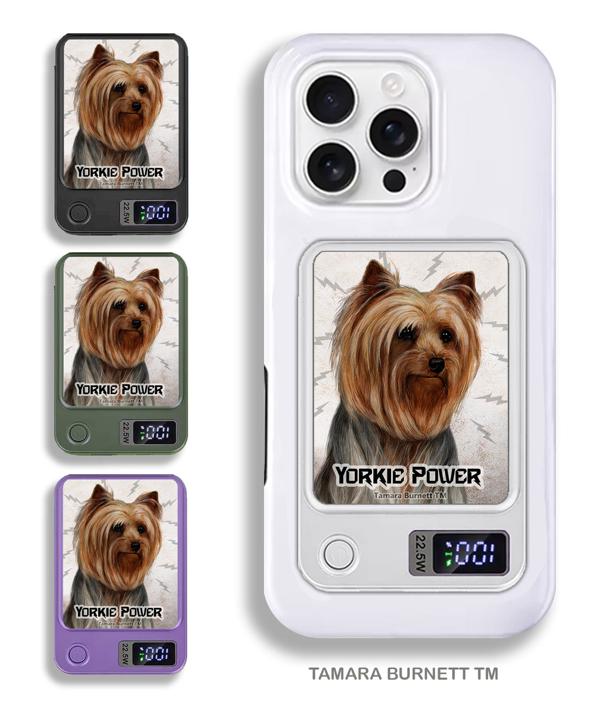 Yorkie Adult Natural Coat Phone Bank Wireless Charger