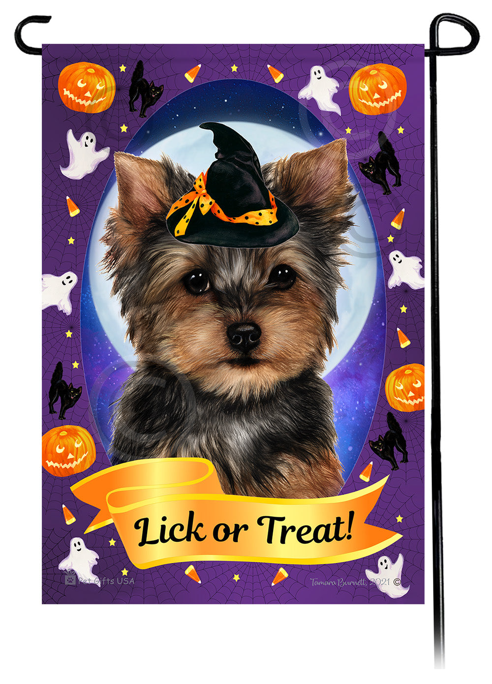 Yorkshire Terrier Halloween Howls - Garden Flag