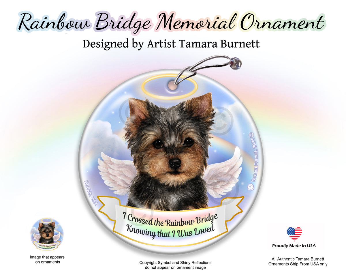 Yorkie Rainbow Bridge Memorial Ornament