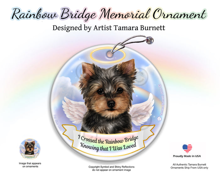 Yorkie Rainbow Bridge Memorial Ornament