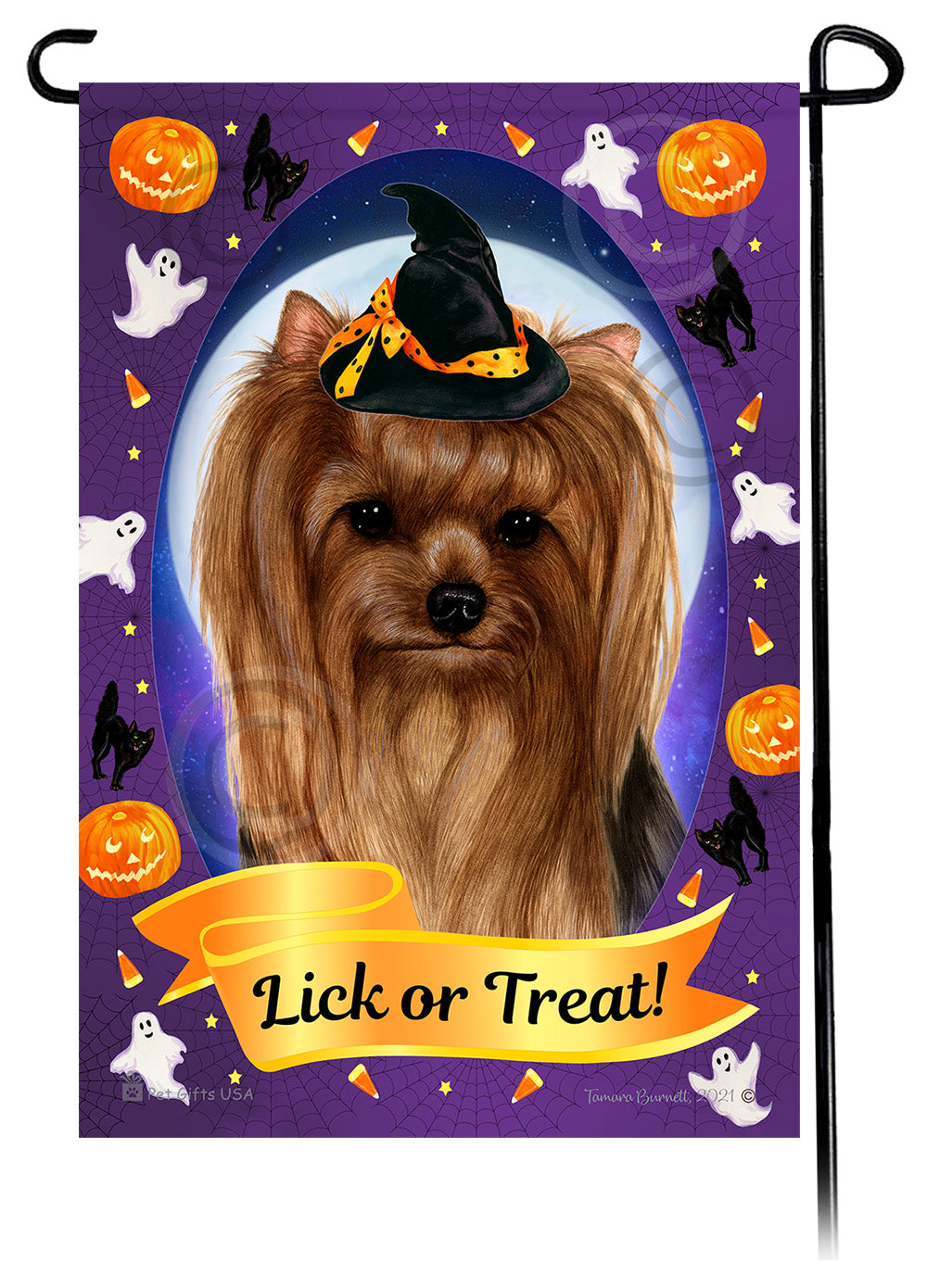 Yorkshire Terrier Halloween Howls - Garden Flag