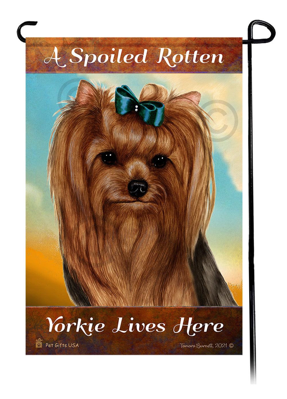 Yorkshire Terrier Spoiled Rotten - Garden Flag