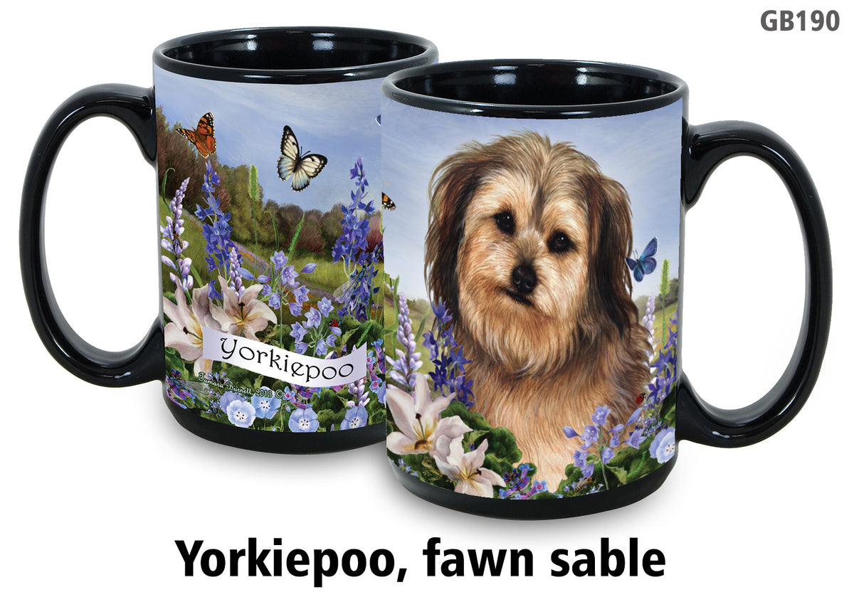 Yorkiepoo Fawn Sable - Garden Party Fun Mug 15 oz