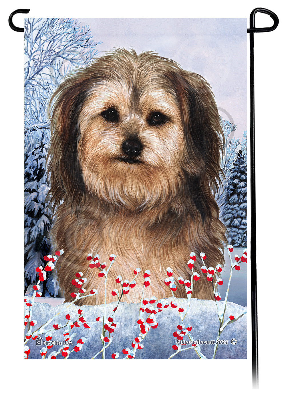 Shih Poo Winterberries - Garden Flag