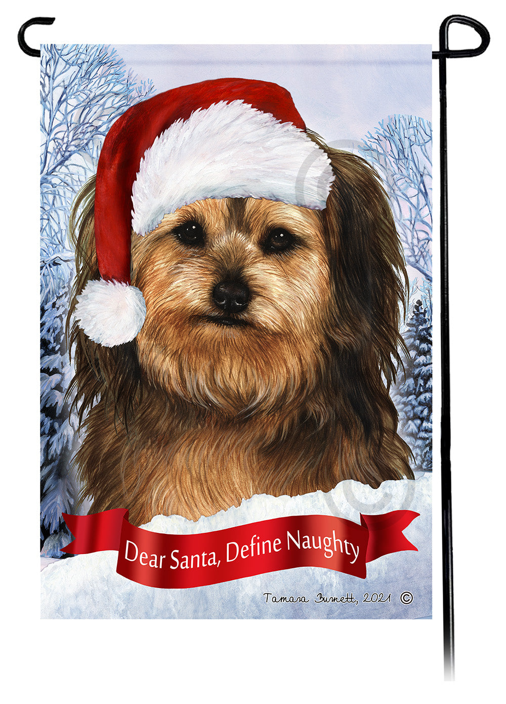 Yorkipoo Dear Santa, Define Naughty - Garden Flag